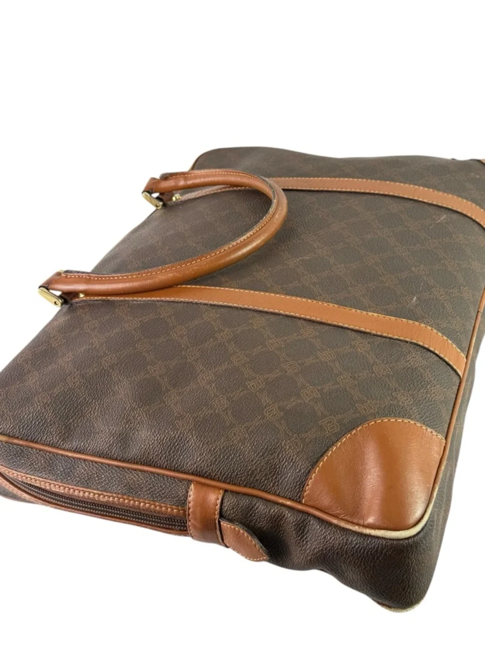 BALLY Vintage Documents Canvas Leather Briefcase Made in Italy